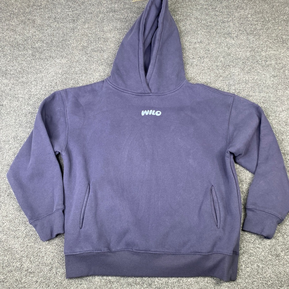 Wilo The Label Wellness Club Hoodie Purple Puff Print Graphic Pullover XS